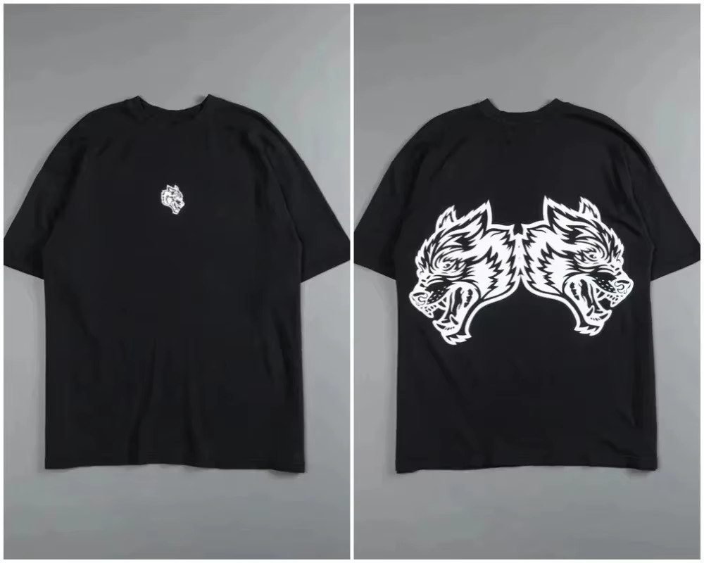 Streetwear High End Brand - T-Shirt Retrò con Testa di Lupo