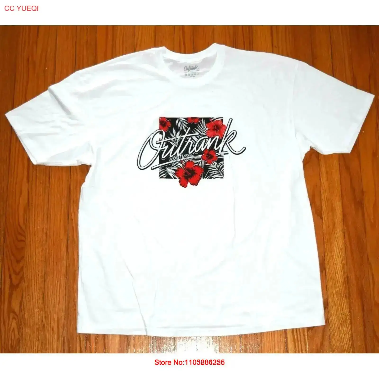Streetwear Brand With Flowers - T-shirt bianca da uomo OutRank Brand
